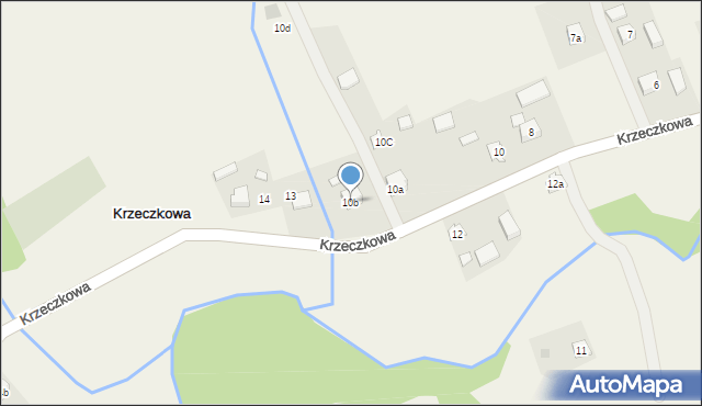 Krzeczkowa, Krzeczkowa, 10b, mapa Krzeczkowa