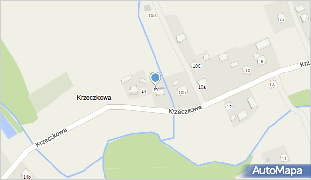 Krzeczkowa, Krzeczkowa, 13, mapa Krzeczkowa