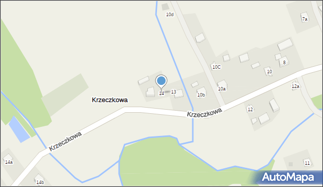 Krzeczkowa, Krzeczkowa, 14, mapa Krzeczkowa