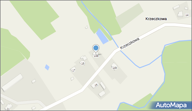 Krzeczkowa, Krzeczkowa, 14a, mapa Krzeczkowa