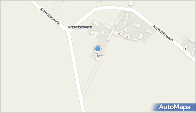 Krzeczkowice, Krzeczkowice, 10, mapa Krzeczkowice