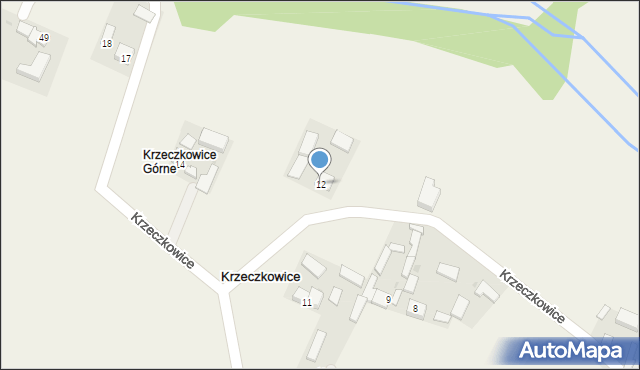Krzeczkowice, Krzeczkowice, 12, mapa Krzeczkowice