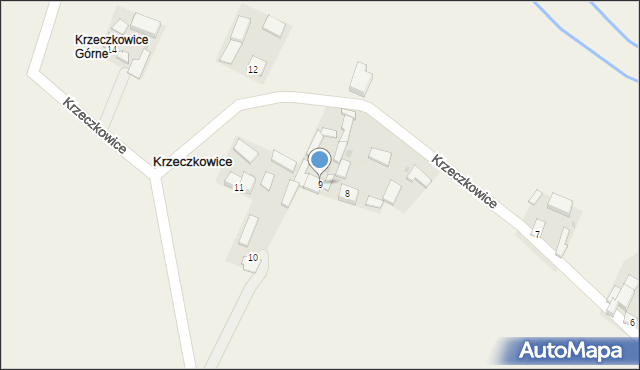 Krzeczkowice, Krzeczkowice, 9, mapa Krzeczkowice