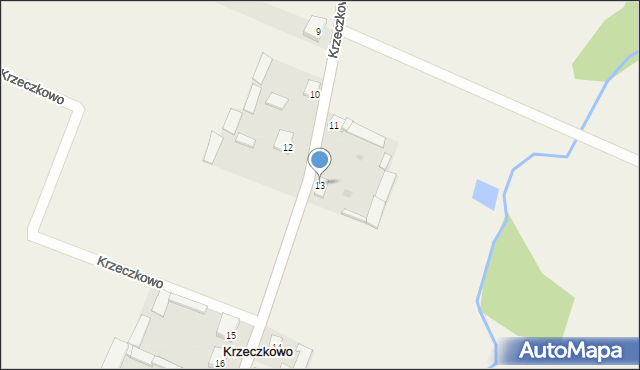 Krzeczkowo, Krzeczkowo, 13, mapa Krzeczkowo