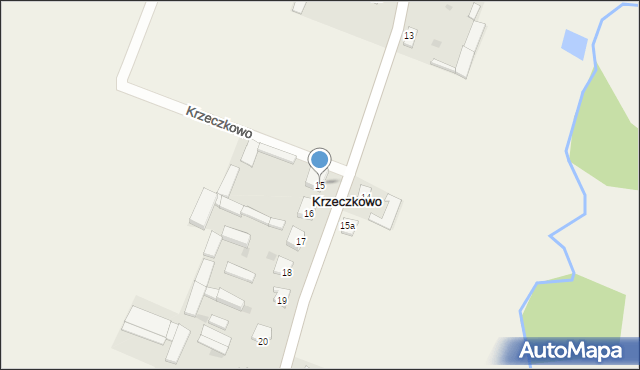 Krzeczkowo, Krzeczkowo, 15, mapa Krzeczkowo