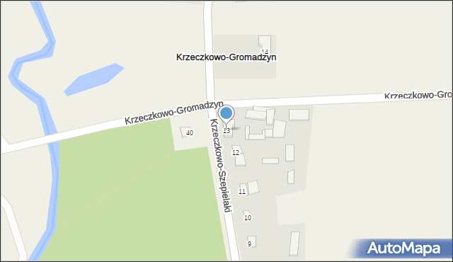 Krzeczkowo-Gromadzyn, Krzeczkowo-Gromadzyn, 13, mapa Krzeczkowo-Gromadzyn