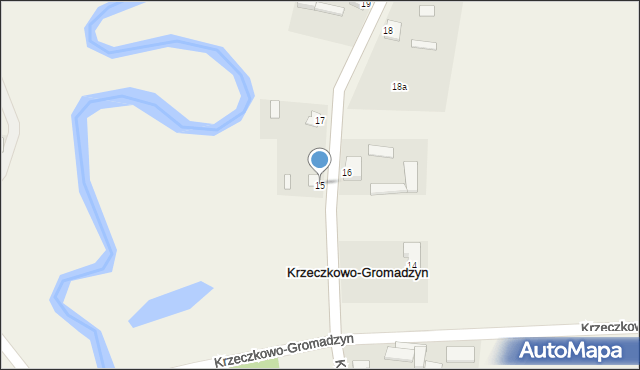 Krzeczkowo-Gromadzyn, Krzeczkowo-Gromadzyn, 15, mapa Krzeczkowo-Gromadzyn