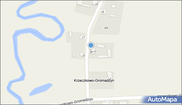 Krzeczkowo-Gromadzyn, Krzeczkowo-Gromadzyn, 16, mapa Krzeczkowo-Gromadzyn