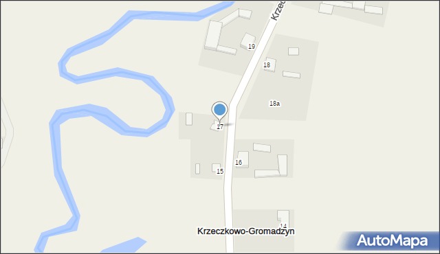 Krzeczkowo-Gromadzyn, Krzeczkowo-Gromadzyn, 17, mapa Krzeczkowo-Gromadzyn