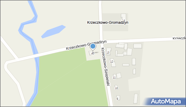 Krzeczkowo-Gromadzyn, Krzeczkowo-Gromadzyn, 40, mapa Krzeczkowo-Gromadzyn