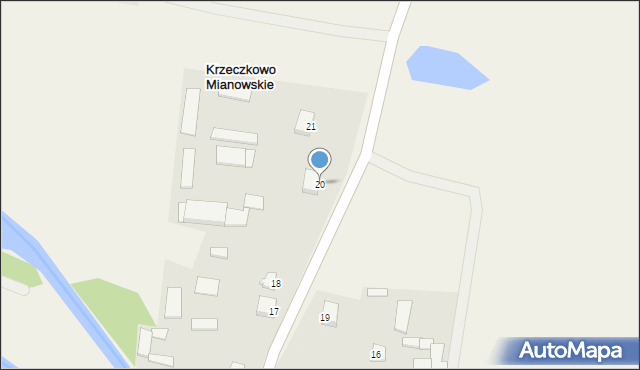 Krzeczkowo Mianowskie, Krzeczkowo Mianowskie, 20, mapa Krzeczkowo Mianowskie