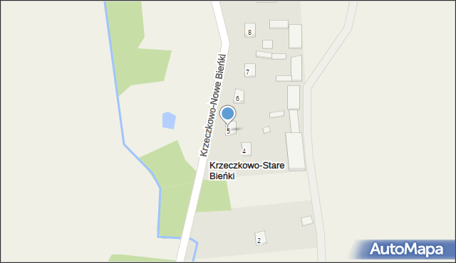 Krzeczkowo-Stare Bieńki, Krzeczkowo-Stare Bieńki, 5, mapa Krzeczkowo-Stare Bieńki
