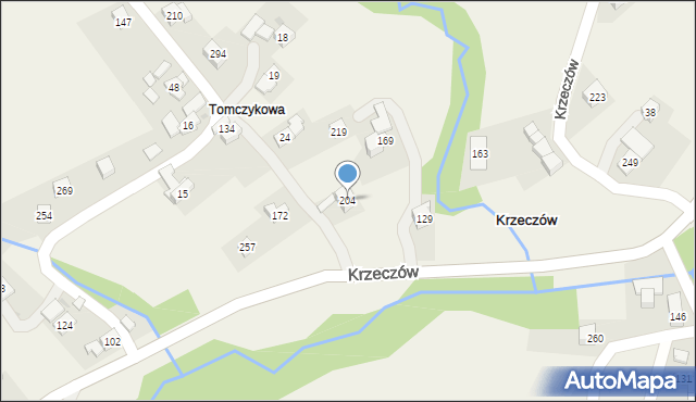 Krzeczów, Krzeczów, 204, mapa Krzeczów