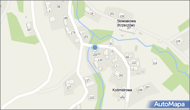 Krzeczów, Krzeczów, 222, mapa Krzeczów