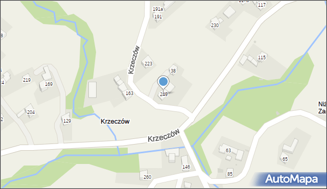 Krzeczów, Krzeczów, 249, mapa Krzeczów