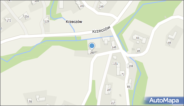 Krzeczów, Krzeczów, 260, mapa Krzeczów