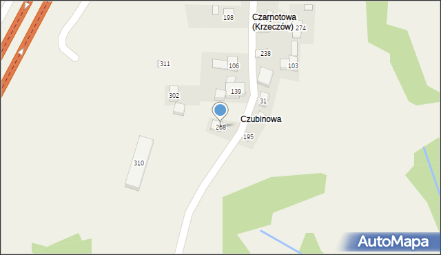 Krzeczów, Krzeczów, 268, mapa Krzeczów