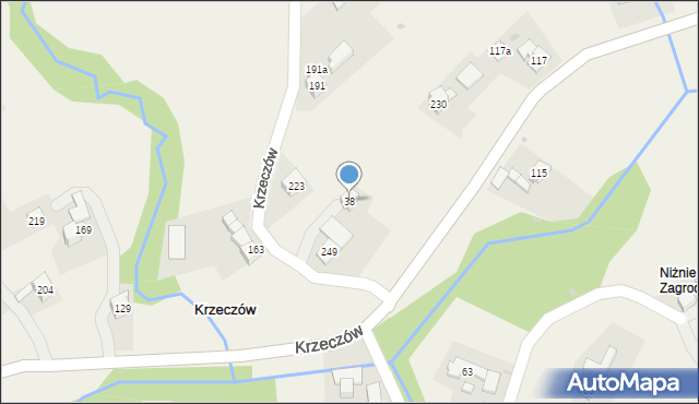 Krzeczów, Krzeczów, 38, mapa Krzeczów