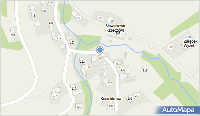 Krzeczów, Krzeczów, 9, mapa Krzeczów