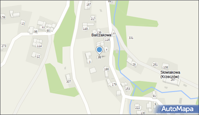 Krzeczów, Krzeczów, 98, mapa Krzeczów