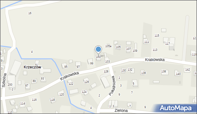 Krzeczów, Krakowska, 101, mapa Krzeczów