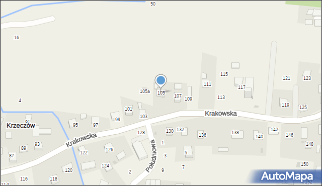 Krzeczów, Krakowska, 105, mapa Krzeczów