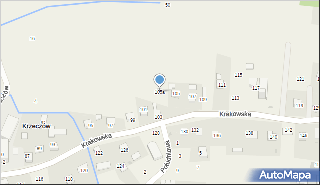 Krzeczów, Krakowska, 105a, mapa Krzeczów