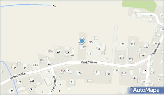 Krzeczów, Krakowska, 111, mapa Krzeczów