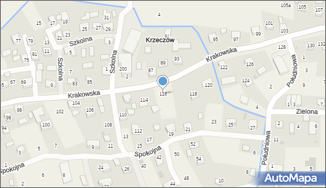 Krzeczów, Krakowska, 116, mapa Krzeczów