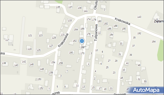 Krzeczów, Krakowska, 168, mapa Krzeczów