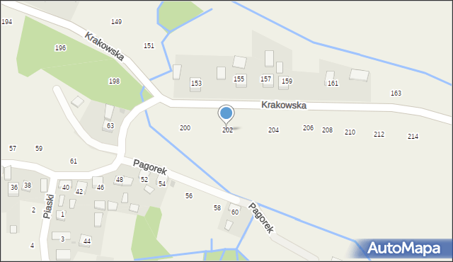Krzeczów, Krakowska, 202, mapa Krzeczów