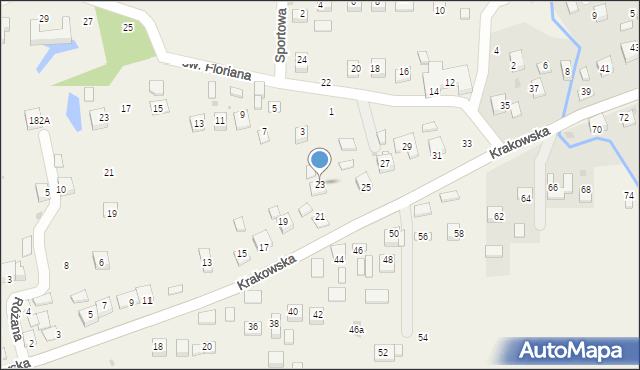 Krzeczów, Krakowska, 23, mapa Krzeczów