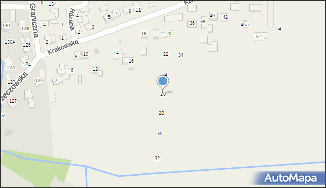 Krzeczów, Krakowska, 26, mapa Krzeczów