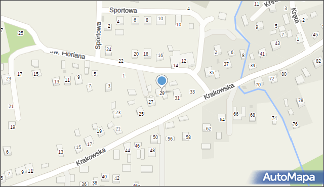 Krzeczów, Krakowska, 29, mapa Krzeczów