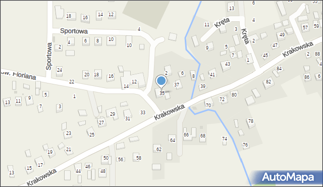 Krzeczów, Krakowska, 35, mapa Krzeczów