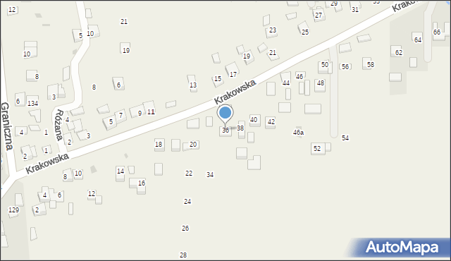 Krzeczów, Krakowska, 36, mapa Krzeczów