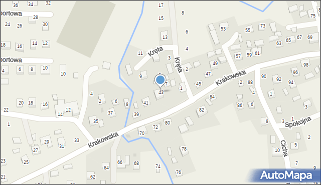 Krzeczów, Krakowska, 43, mapa Krzeczów