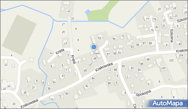 Krzeczów, Krakowska, 51a, mapa Krzeczów