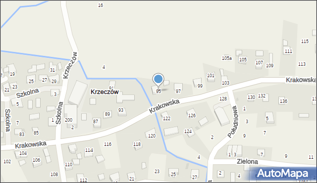 Krzeczów, Krakowska, 95, mapa Krzeczów