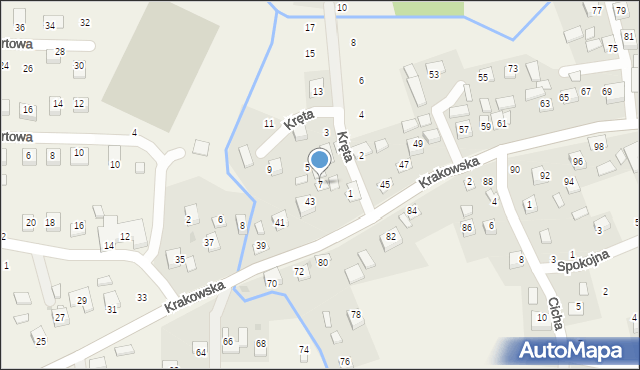 Krzeczów, Kręta, 7, mapa Krzeczów