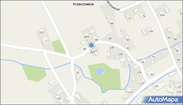 Krzeczowice, Krzeczowice, 102, mapa Krzeczowice