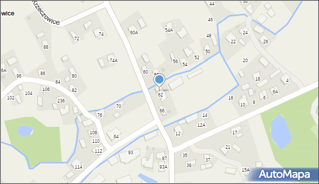 Krzeczowice, Krzeczowice, 62A, mapa Krzeczowice