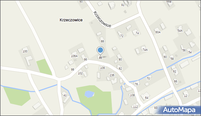 Krzeczowice, Krzeczowice, 86, mapa Krzeczowice