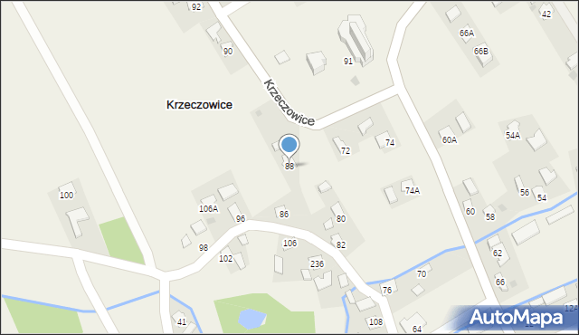 Krzeczowice, Krzeczowice, 88, mapa Krzeczowice