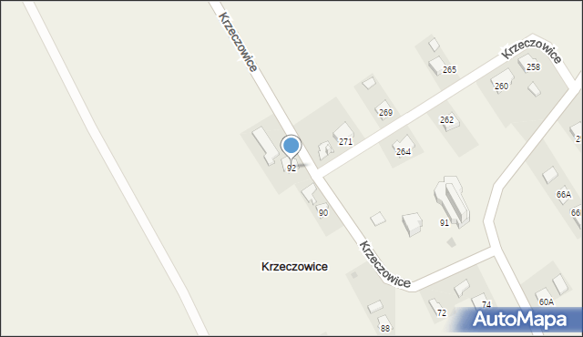 Krzeczowice, Krzeczowice, 92, mapa Krzeczowice