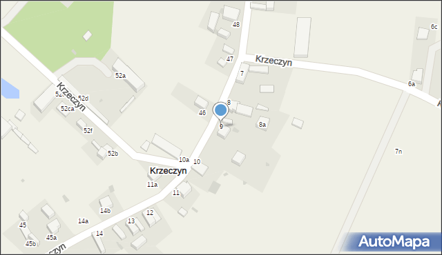 Krzeczyn, Krzeczyn, 9, mapa Krzeczyn