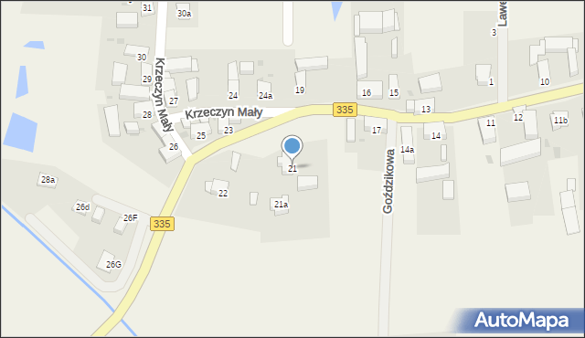 Krzeczyn Mały, Krzeczyn Mały, 21, mapa Krzeczyn Mały