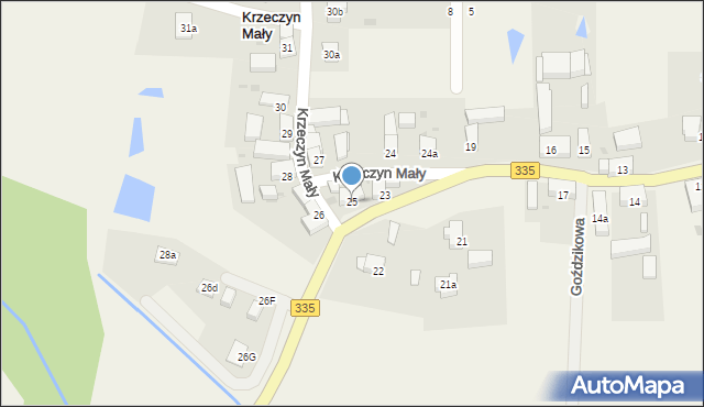 Krzeczyn Mały, Krzeczyn Mały, 25, mapa Krzeczyn Mały