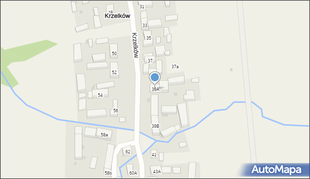 Krzelków, Krzelków, 39A, mapa Krzelków