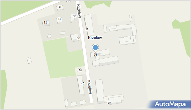 Krzelów, Krzelów, 38, mapa Krzelów